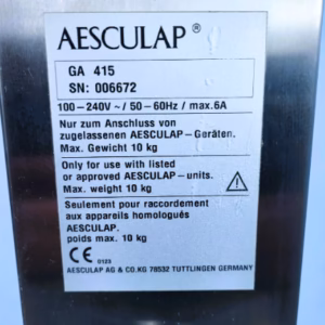 AESCULAP GA 415 Medical Trolley / Stand with a foot switch GA 188